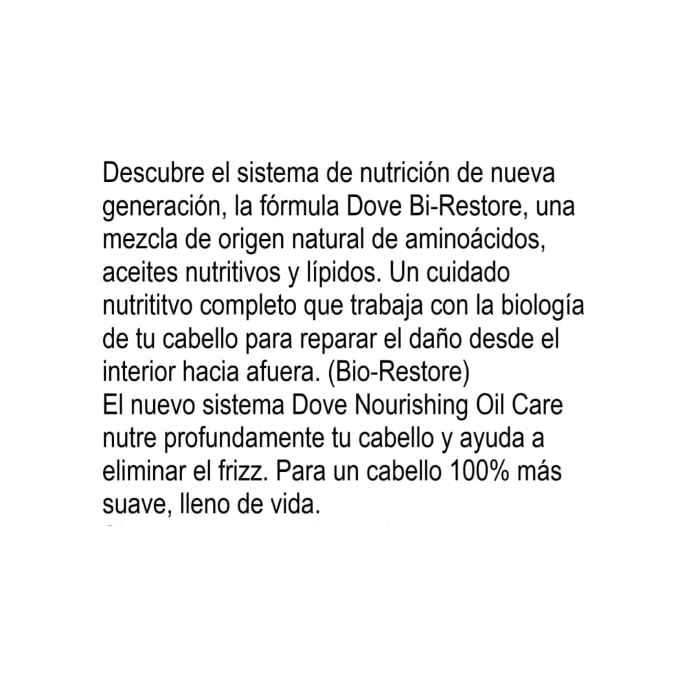 Champú cuidado con aceite nutritivo Dove (400 ml) - Miniatura 3