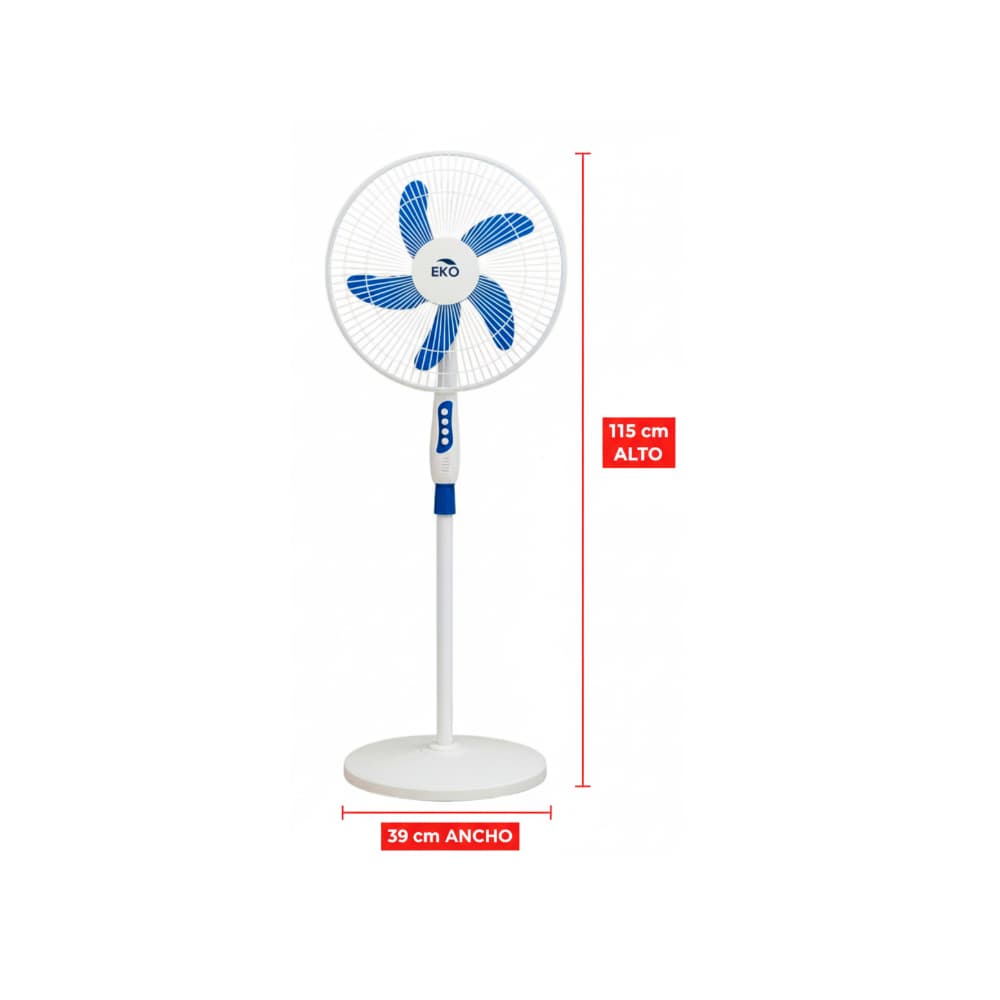 Ventilador de pedestal azul y blanco 16" Eko EKO16S - Miniatura 2