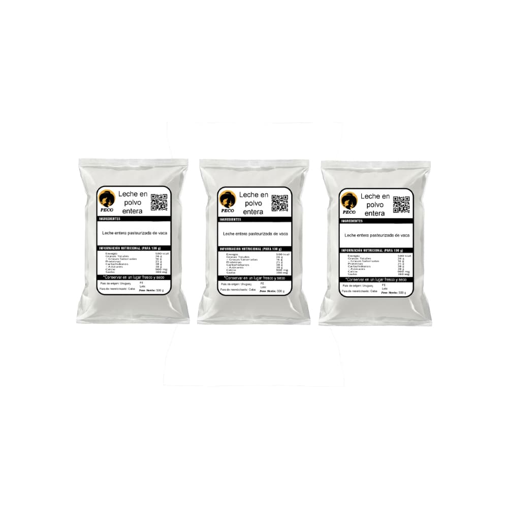 Leche en polvo entera Peco (3 x 500 g / 1.1 lb) - Miniatura 1