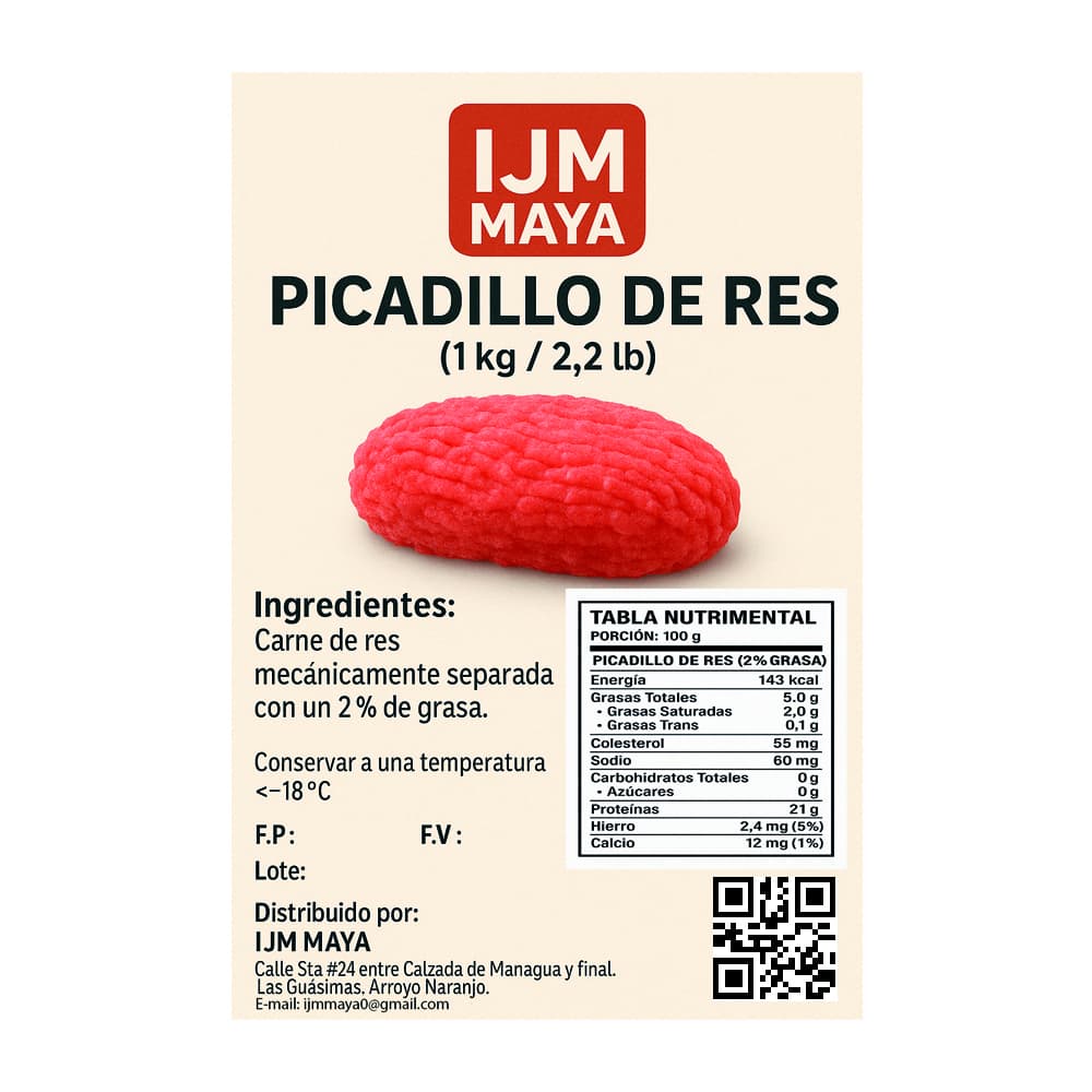 Picadillo de res IJM Maya (1 kg / 2.2 lb) - Miniatura 3