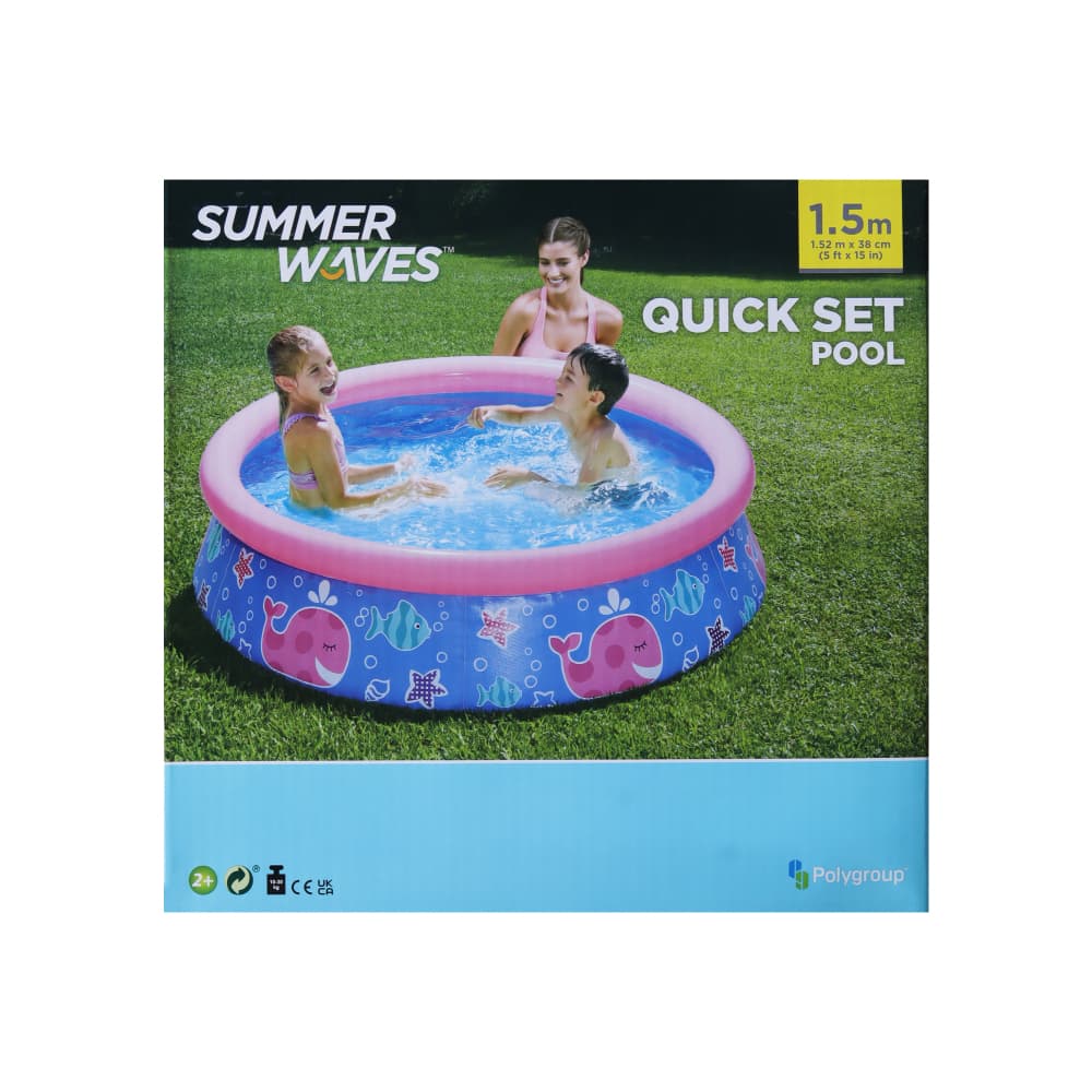 Piscina inflable infantil de 152 cm x 38 cm violeta decorado Summer Waves P1000515B - Miniatura 2
