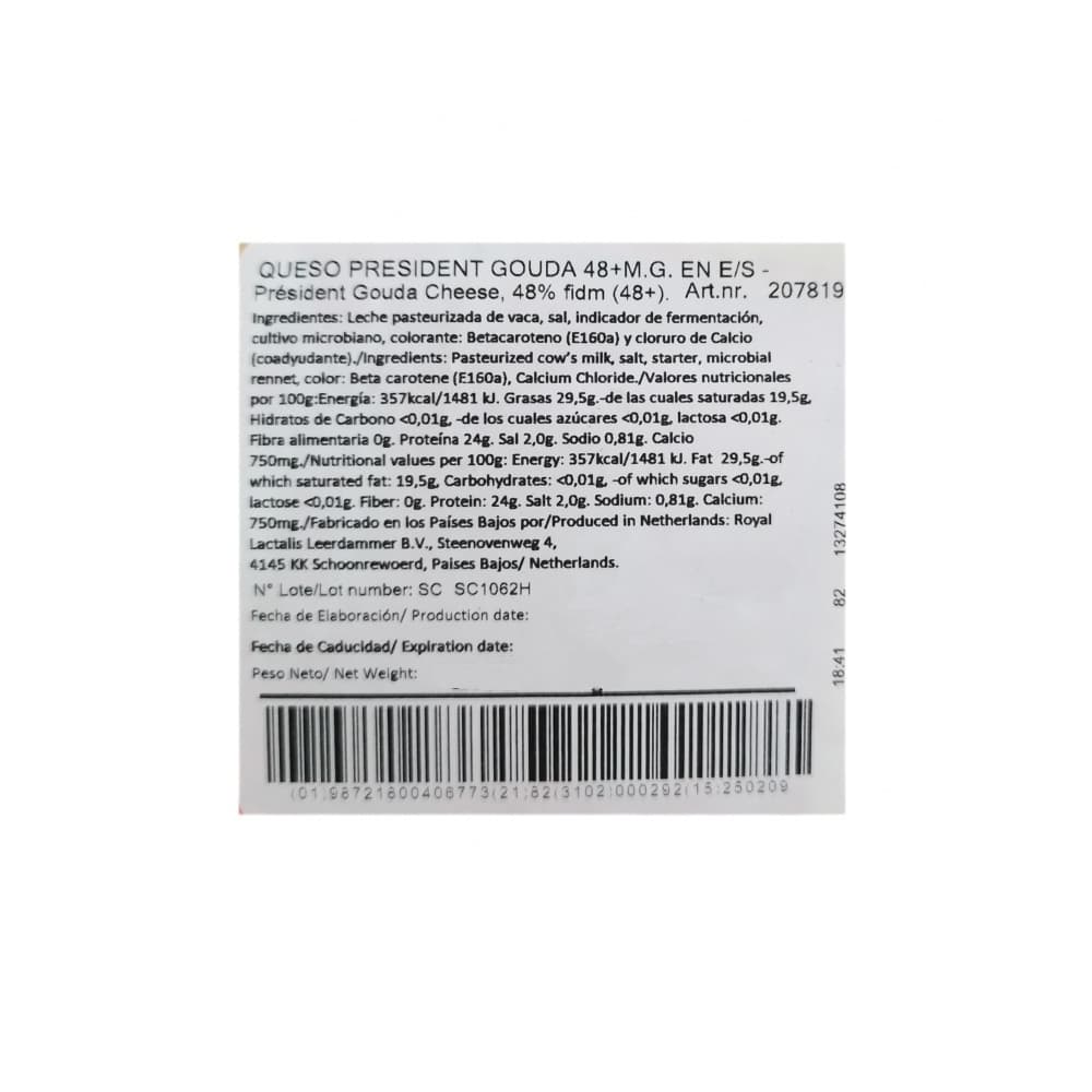 Queso gouda President (2.8 kg / 6.16 lb) - Miniatura 4