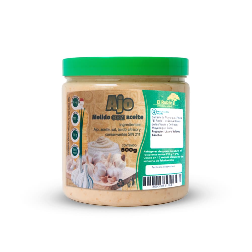 Ajo molido en aceite El Roble (500 g / 1.10 lb) - Miniatura 2