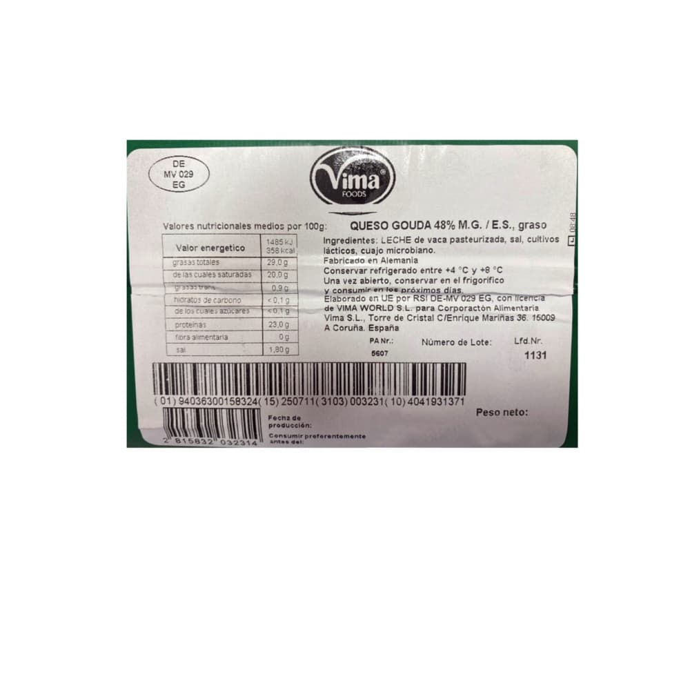 Queso Gouda Vima Foods (3 kg / 6.61 lb) - Miniatura 3