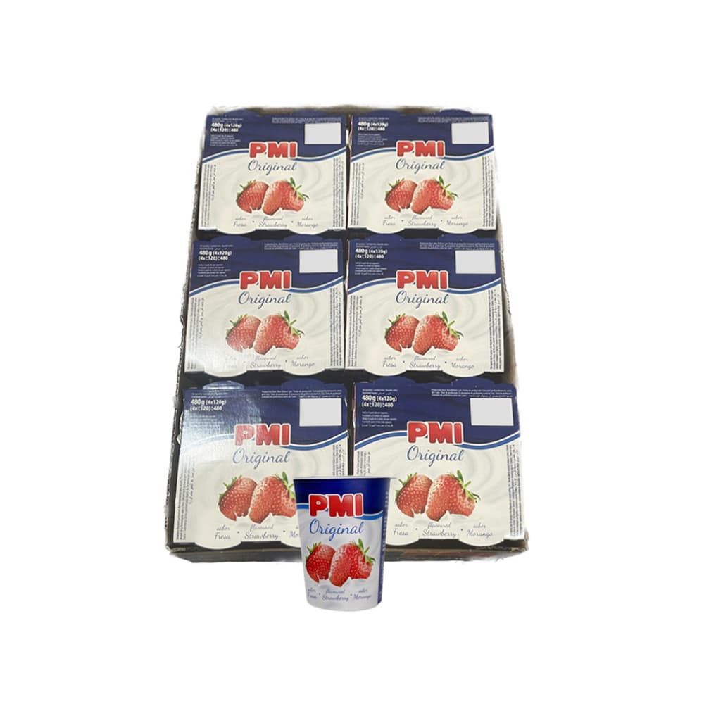 Yogurt sabor fresa Original PMI (24 x 120 g / 4.23 oz) - Imagen 1