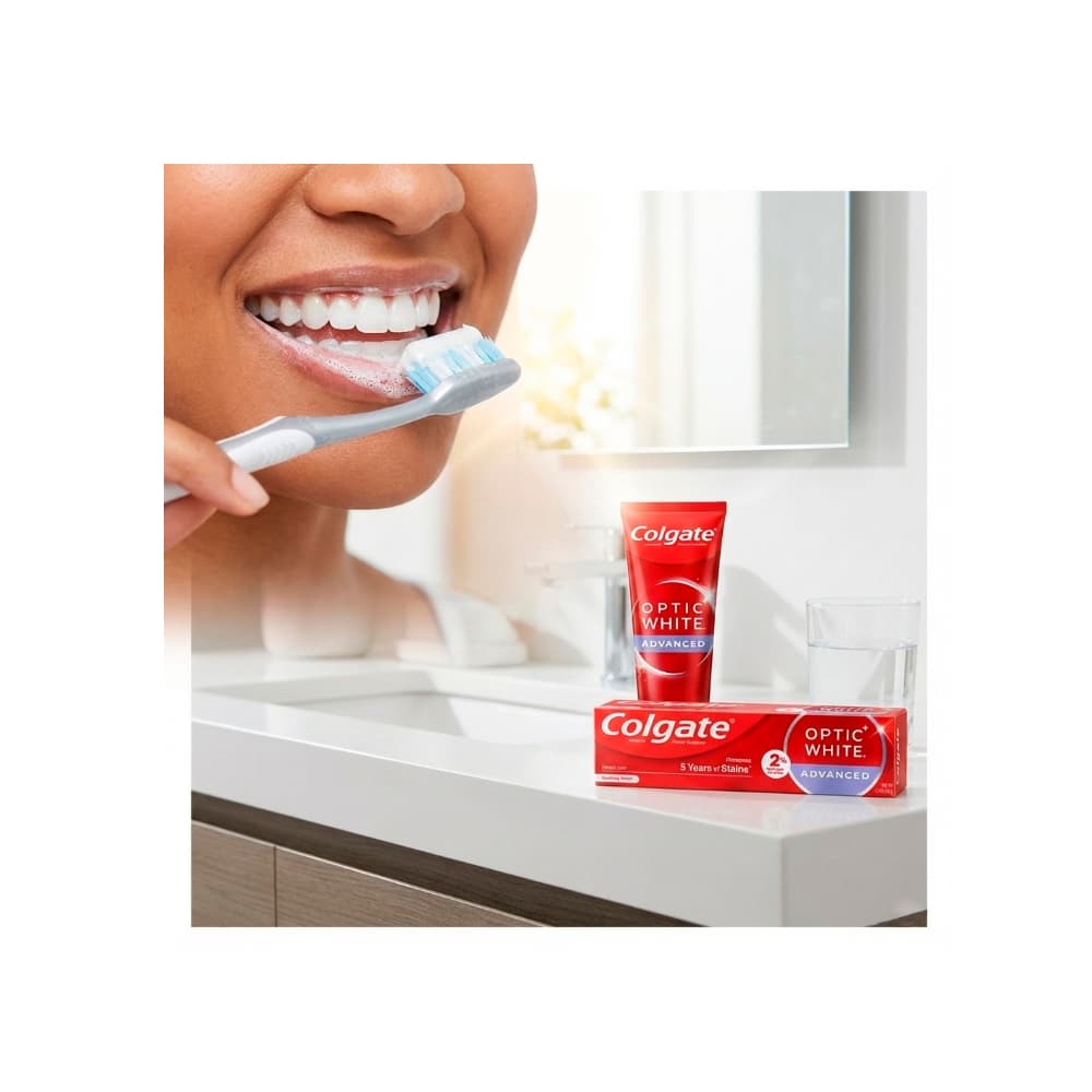 Pasta dental con flúor Optic White Advanced Colgate (119 g / 4.2 oz) - Miniatura 4