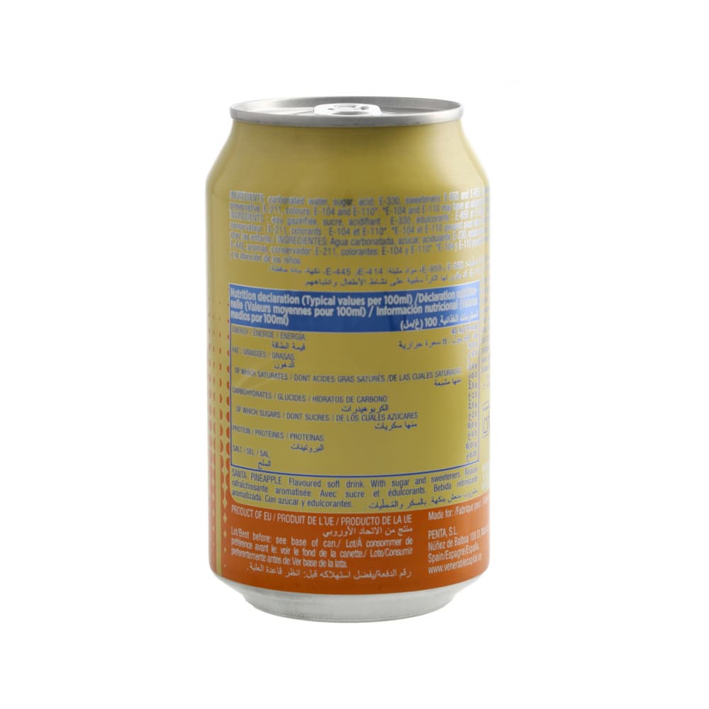Refresco gaseado de piña Santa (12 x 330 ml) - Miniatura 3