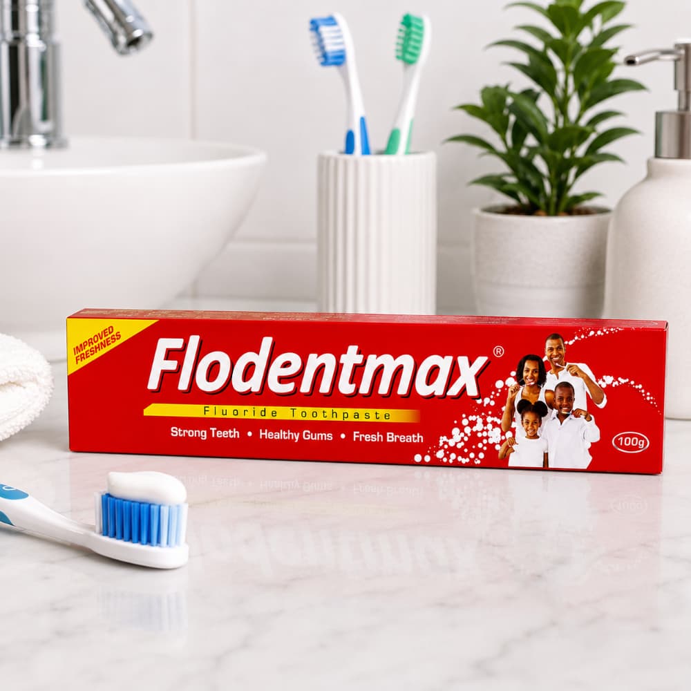 Cepillo y pasta dental con flúor Flodentmax (5 x 100 g / 3.5 oz) - Miniatura 3