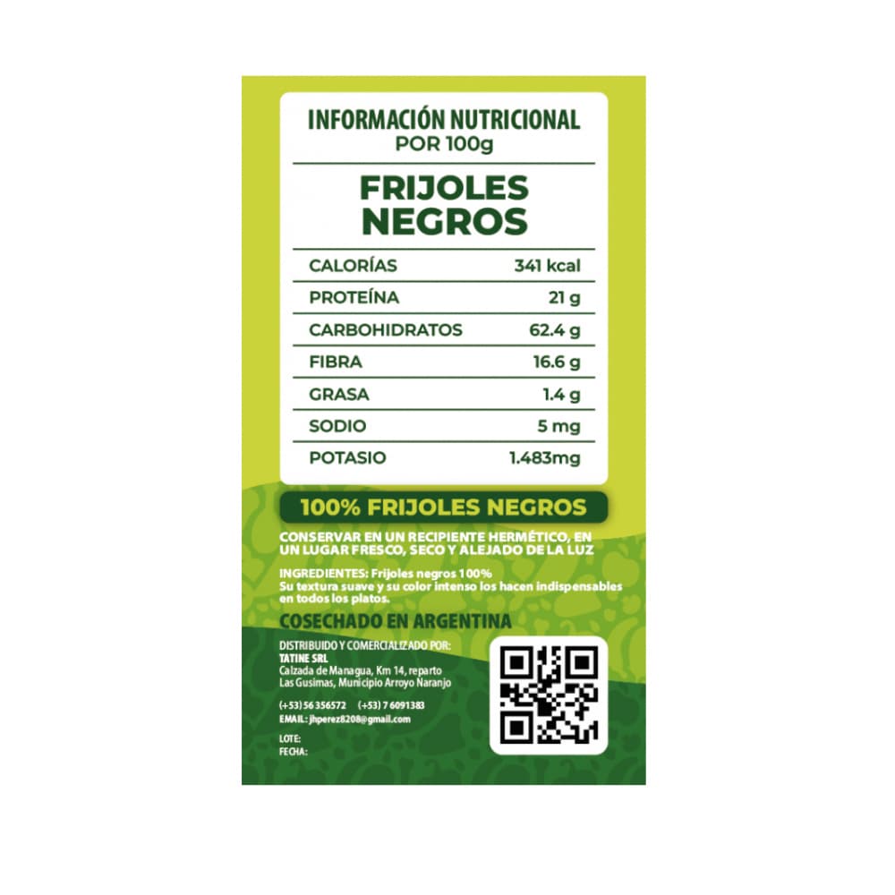 Frijoles negros Campo Vivo (6 x 1 kg / 2.2 lb) - Miniatura 2