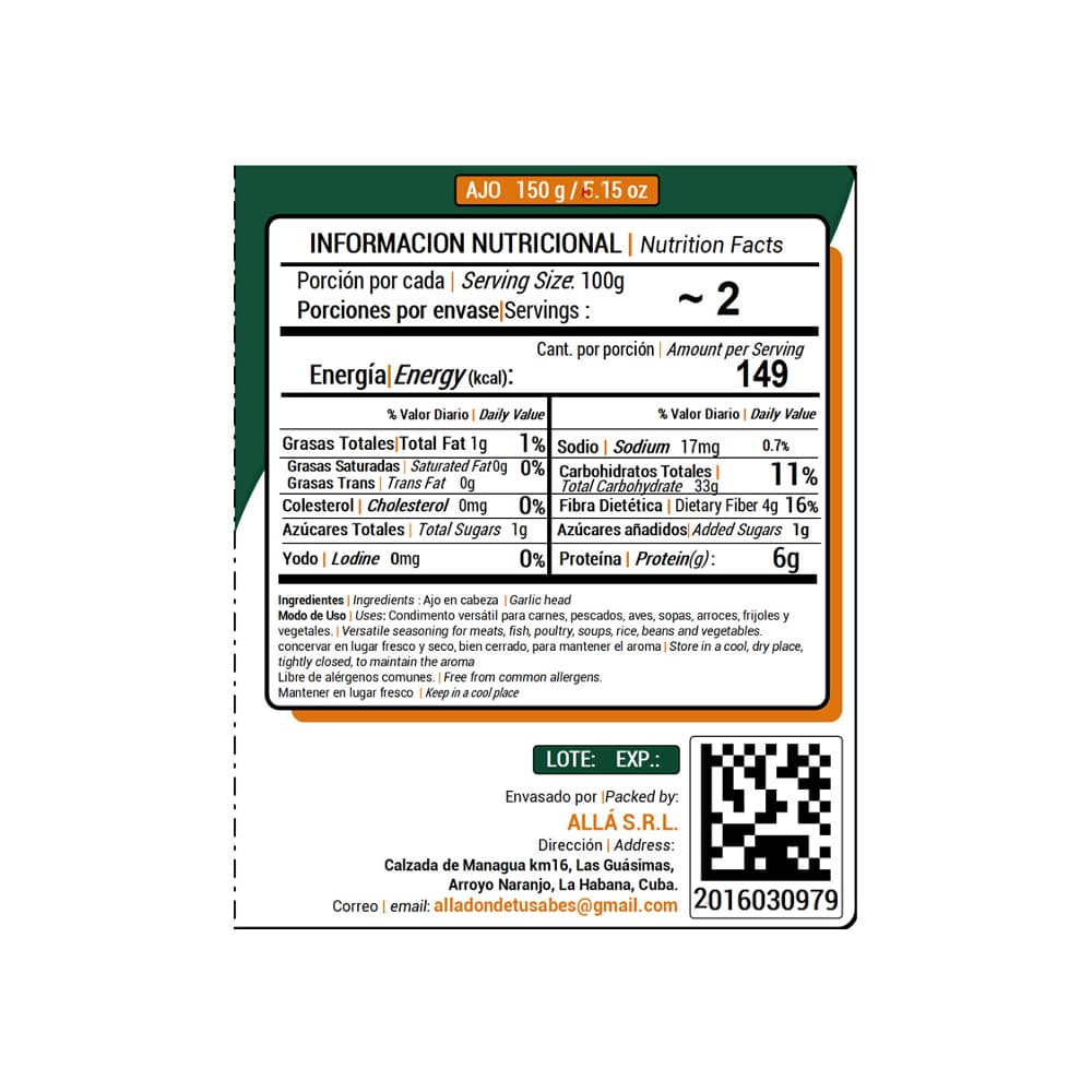 Ajo ALLÁ (150 g / 5.29 oz) - Miniatura 4