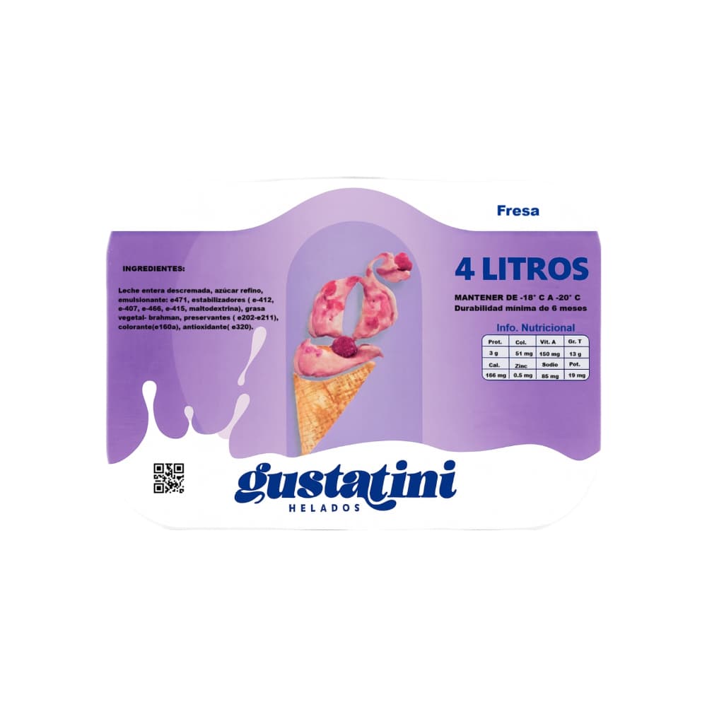 Helado sabor fresa Gustatini (4 L) - Miniatura 2