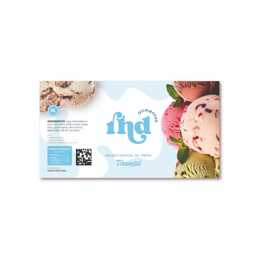 Helado especial de crema sabor Tiramisu RHD (4 L) - Miniatura 3