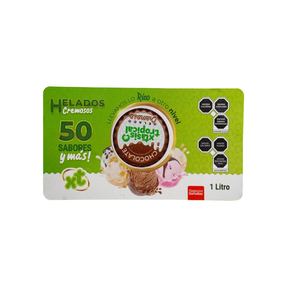 Helado cremoso sabor chocolate Xtasis Tropical (1 L) - Miniatura 2