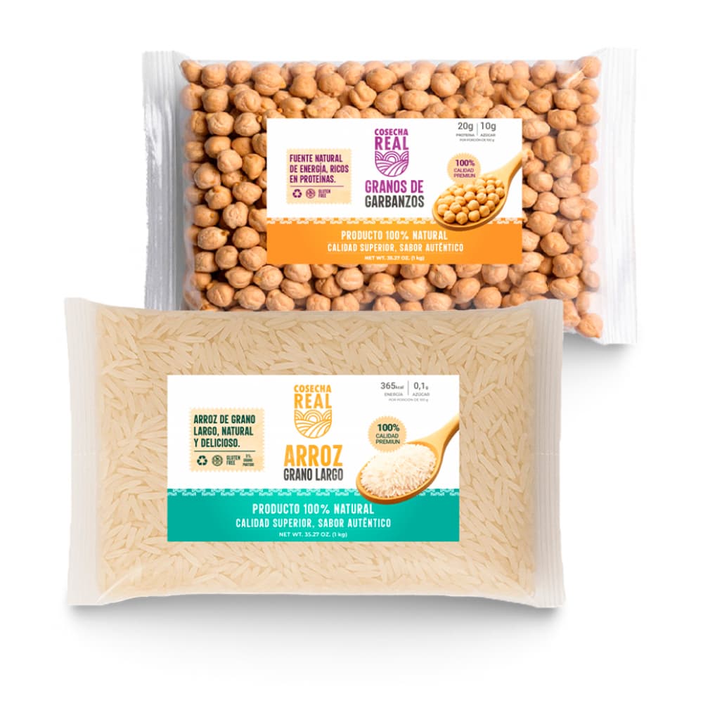 Combo de granos selectos Cosecha Real #4: Arroz de grano largo + Garbanzos - Imagen 1