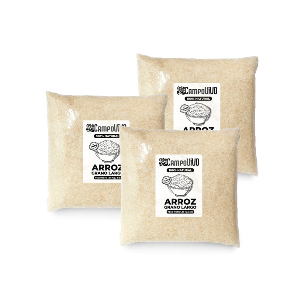 Arroz de grano largo Campo Vivo (3 x 1.36 kg / 3 lb) - Imagen 1