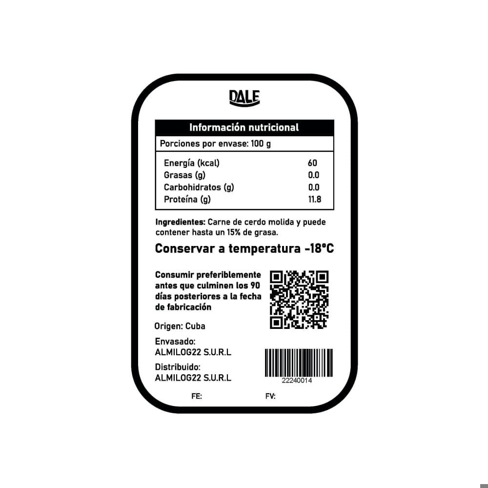 Picadillo de cerdo de primera Dale (454 g / 1 lb) - Miniatura 2