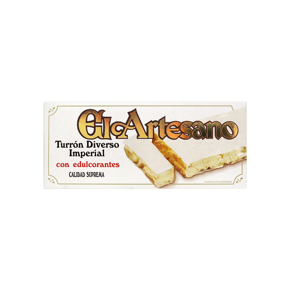 Turrón diverso imperial calidad suprema con edulcorantes El Artesano (200 g / 7 oz) - Imagen 1