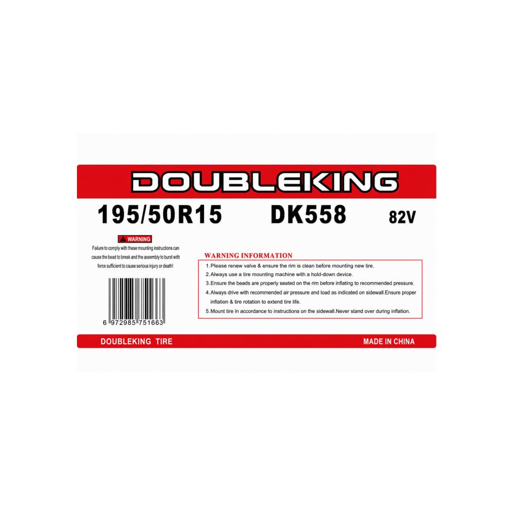 Neumático -goma- para carro 195 / 50 R15 Double King DK558 - Miniatura 3
