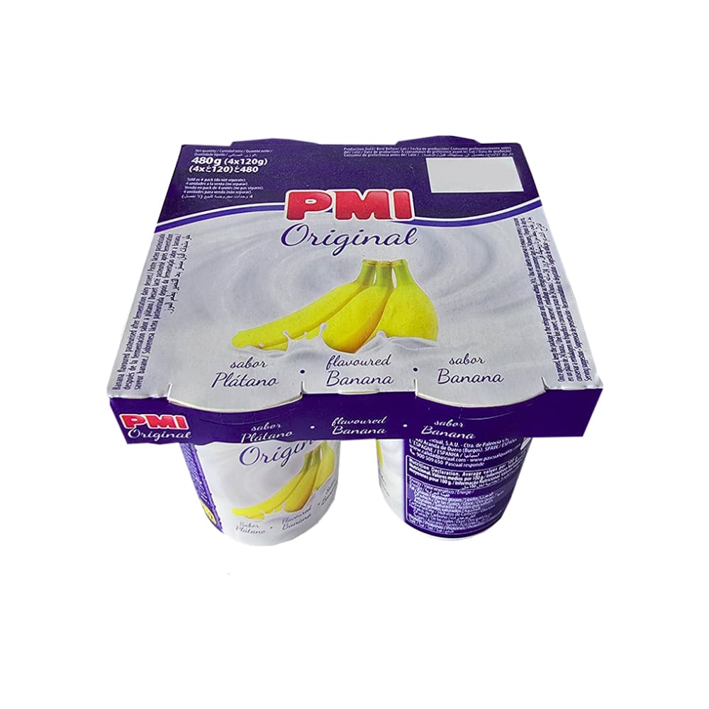 Yogurt sabor plátano Original PMI (120 g / 4.23 oz) - Imagen 1