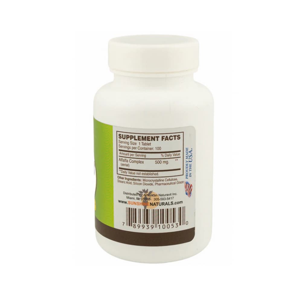 Alfalfa 500 mg Sunchine Naturals (100 tabletas) - Miniatura 3