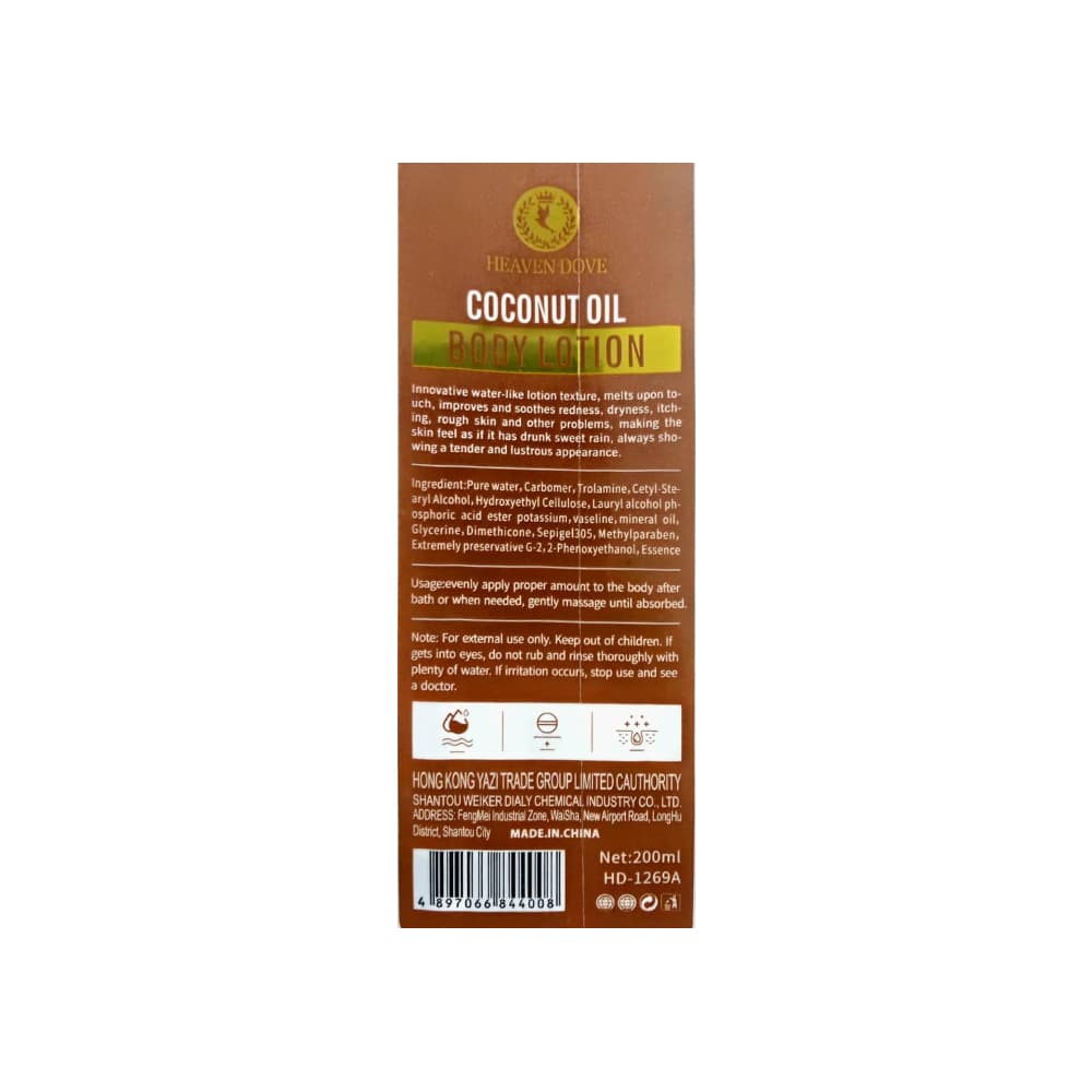 Loción corporal hidratante con aceite de coco Heaven Dove (200 ml) - Miniatura 3