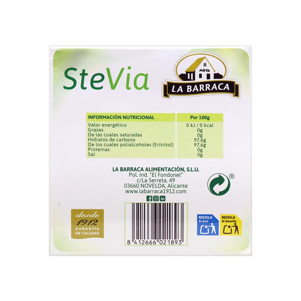 Edulcorante de mesa granulado Stevia La Barraca (60 g / 2.12 oz) - Miniatura 2