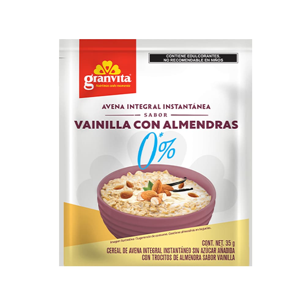 Avena integral instantánea sabor vainilla con almendras Granvita (35 g / 1.23 oz) - Miniatura 2