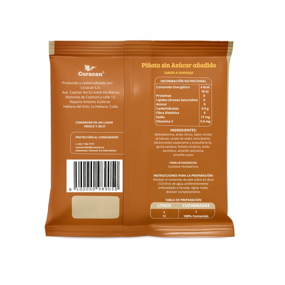 Refresco instantáneo sabor a naranja Coracan (90 g / 3.17 oz) - Miniatura 2