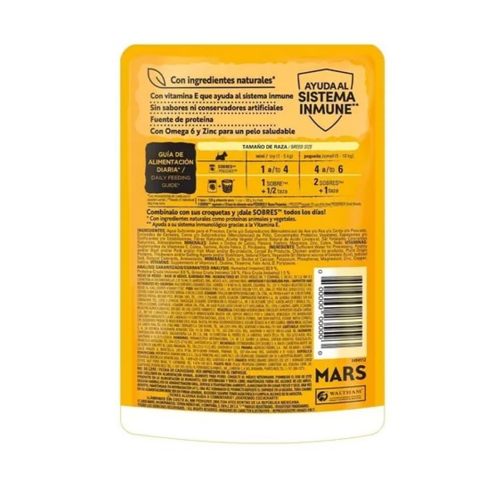 Comida para perros razas pequeñas sabor pollo en filete Pedigree (100 g / 3.5 oz) - Miniatura 2