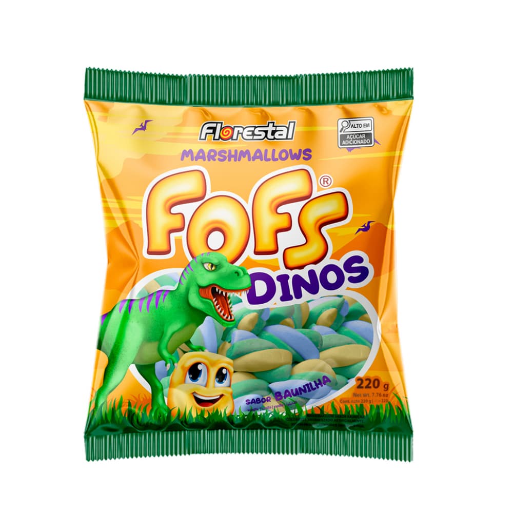 Malvavisco Fofs Dinos sabor vainilla Florestal (220 g / 7.76 oz) - Miniatura 4