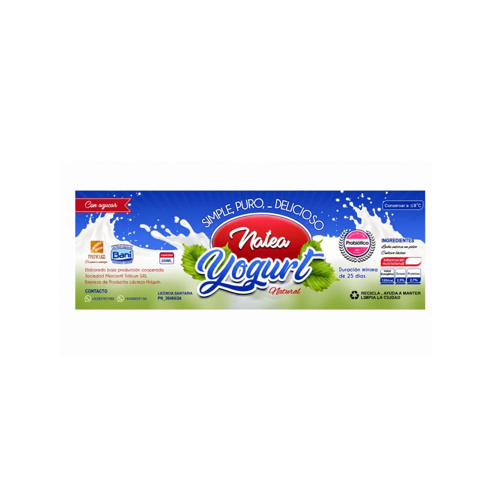 Yogurt natural con probióticos Natea (250 ml) - Miniatura 3