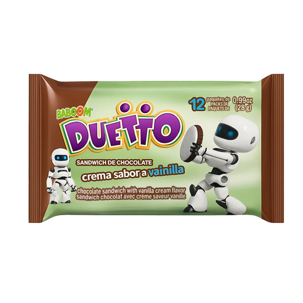Galletas tipo sandwich dulces de chocolate rellenas de vainilla Duetto (336 g / 11.85 oz) - Imagen 1