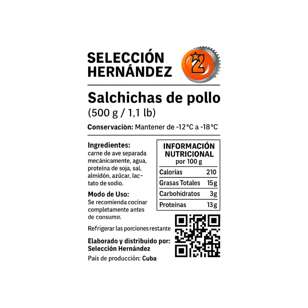Salchichas de pollo Selección Hernández (500 g / 1.1 lb) - Miniatura 3
