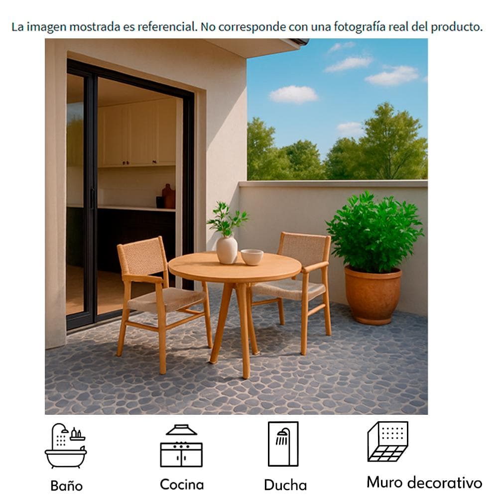 Caja de losas - Mosaico Nami Grey 27 x 27 cm – piedra natural Zeric (10 U) - Miniatura 2