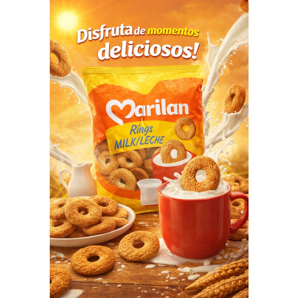 Galleta de leche con forma de rosquilla Rings Marilan (300 g / 10.58 oz) - Miniatura 4