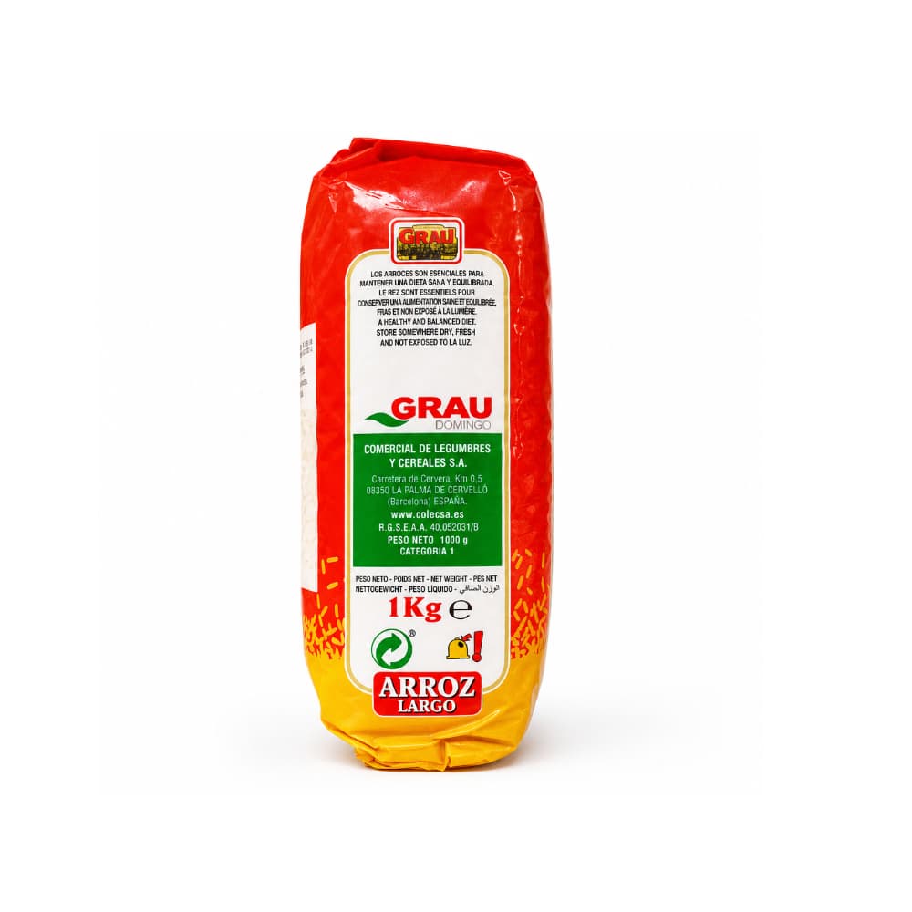 Arroz blanco de grano largo Domingo Grau (1 kg / 2.2 lb) - Miniatura 3