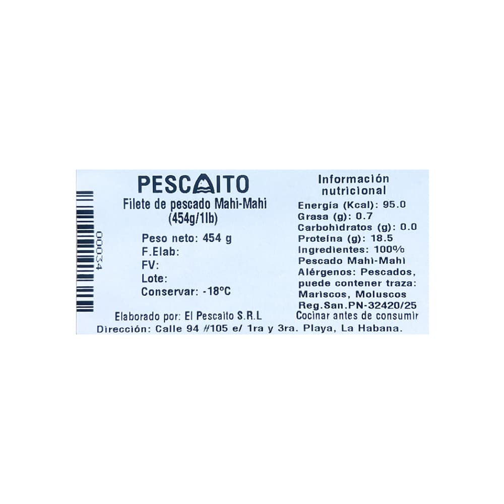 Filete de pescado dorado -mahi mahi- Pescaito (454 g / 1 lb) - Miniatura 4