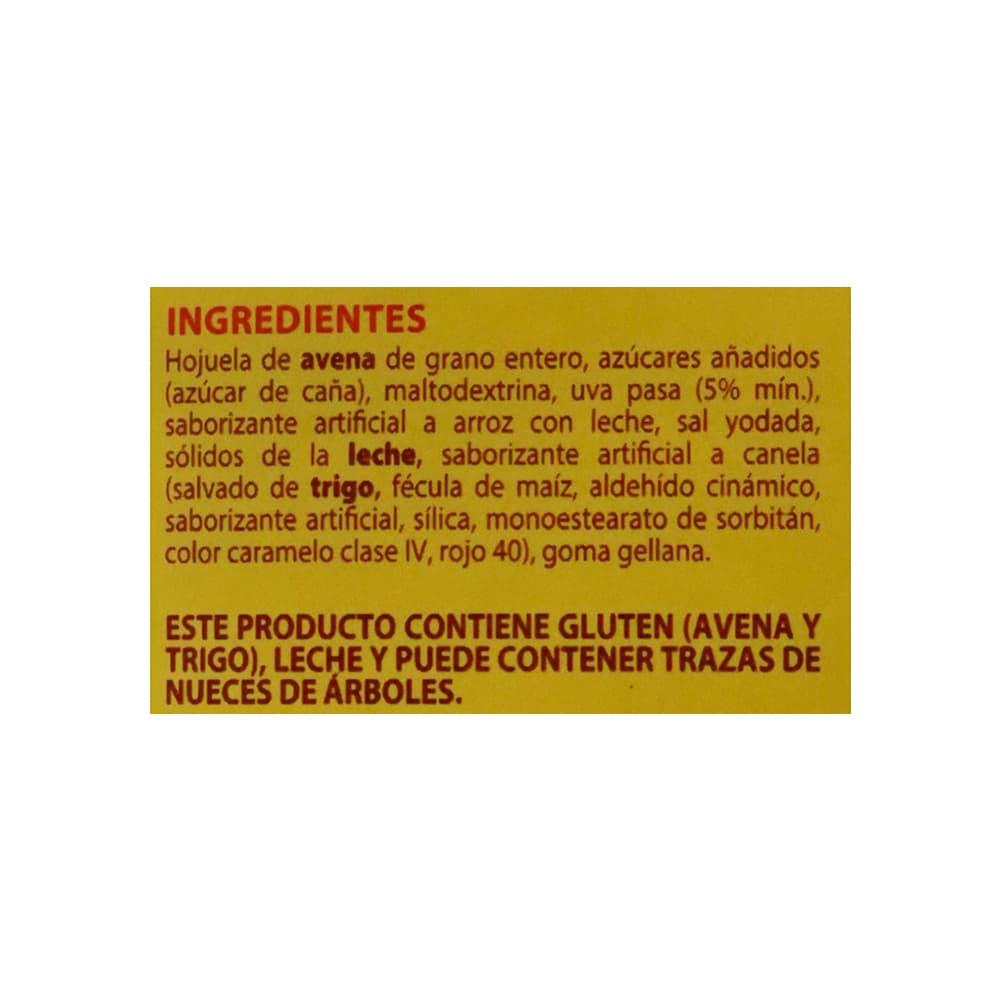 Cereal de avena integral instantáneo con pasas sabor arroz con leche Granvita (35 g / 1.23 oz) - Miniatura 4