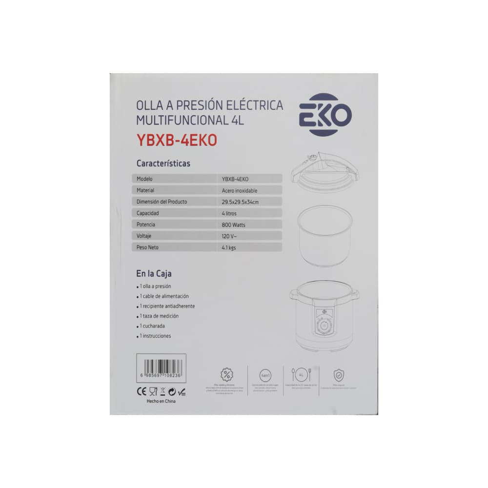 Olla reina a presión eléctrica multifuncional Eko YBXB-4EKO - Miniatura 4