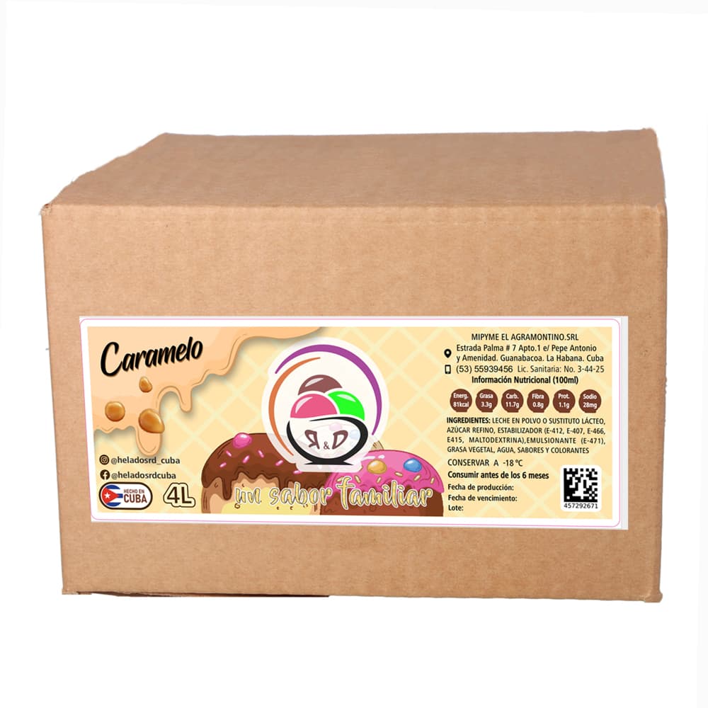 Helado sabor caramelo R&D (4 L) - Imagen 1