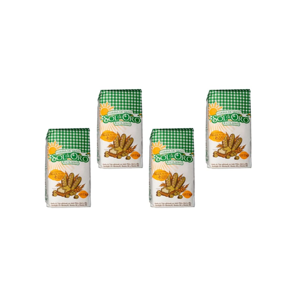 Harina de trigo Sol de Oro (4 x 1 kg / 2.2 lb) - Imagen 1