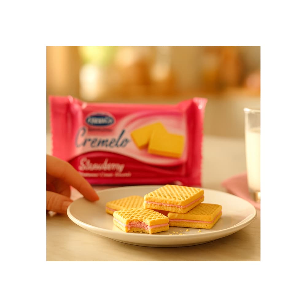 Galletas con crema sabor vainilla Cremelo (20 x 22 g) + Galletas con crema sabor fresa Cremelo (20 x 22 g) - Miniatura 4