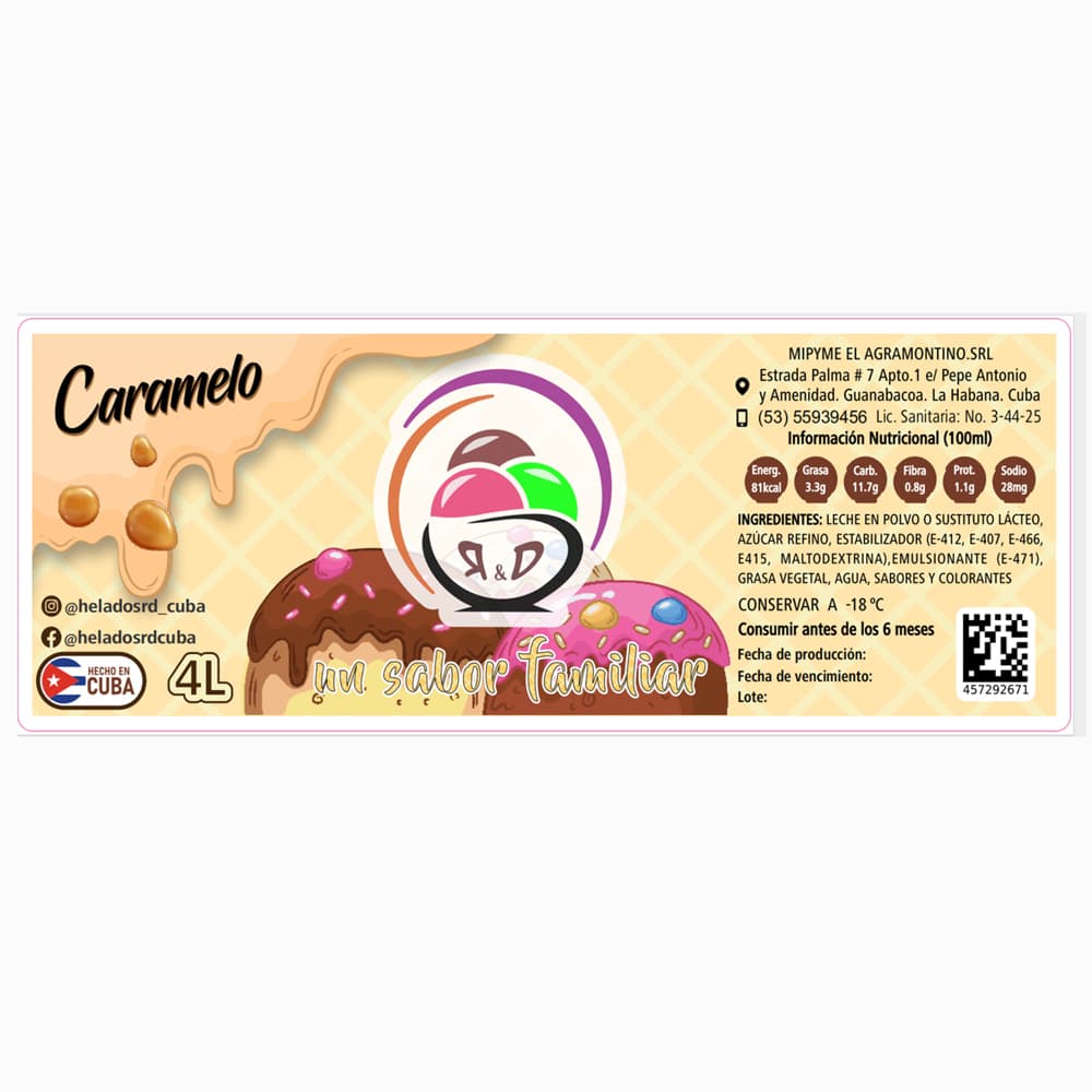 Helado sabor caramelo R&D (4 L) - Miniatura 2