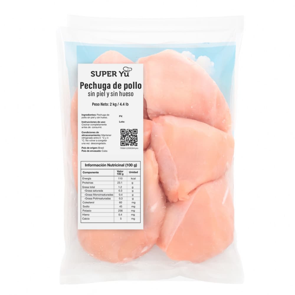 Pechuga de pollo sin piel y sin hueso Super Yu (2 kg / 4.4 lb) - Miniatura 3