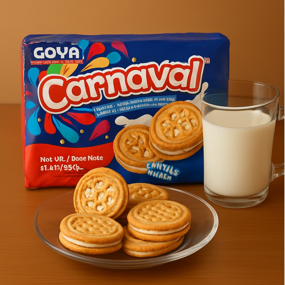 Galletas de chocolate rellenas con crema sabor a vainilla Carnaval Goya (403 g / 14.2 oz) - Miniatura 2
