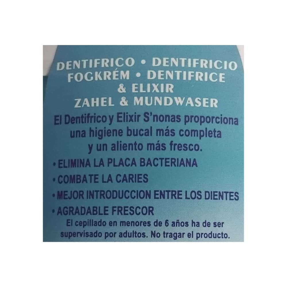 Pasta dental sabor a menta S'Nonas (100 ml / 3.38 fl.oz) - Miniatura 3