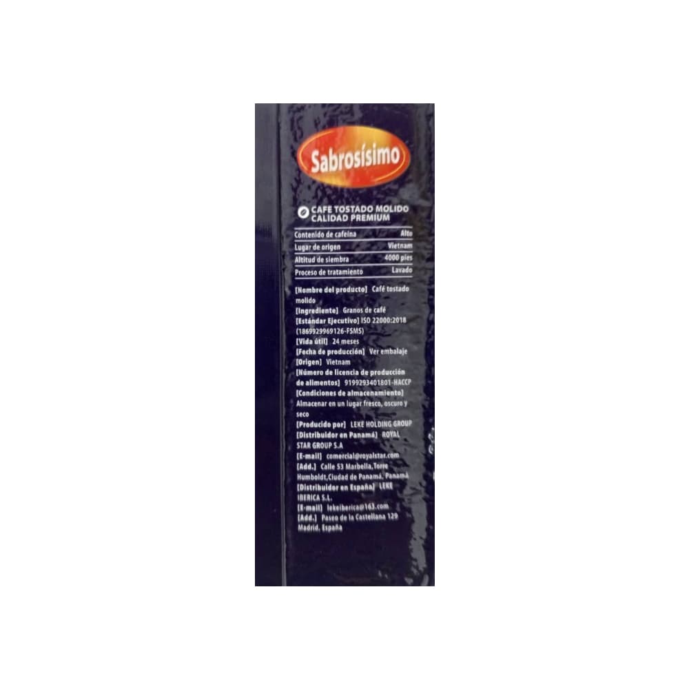 Café espresso tostado y molido premium Sabrosísimo (250 g / 8.81 oz) - Miniatura 2
