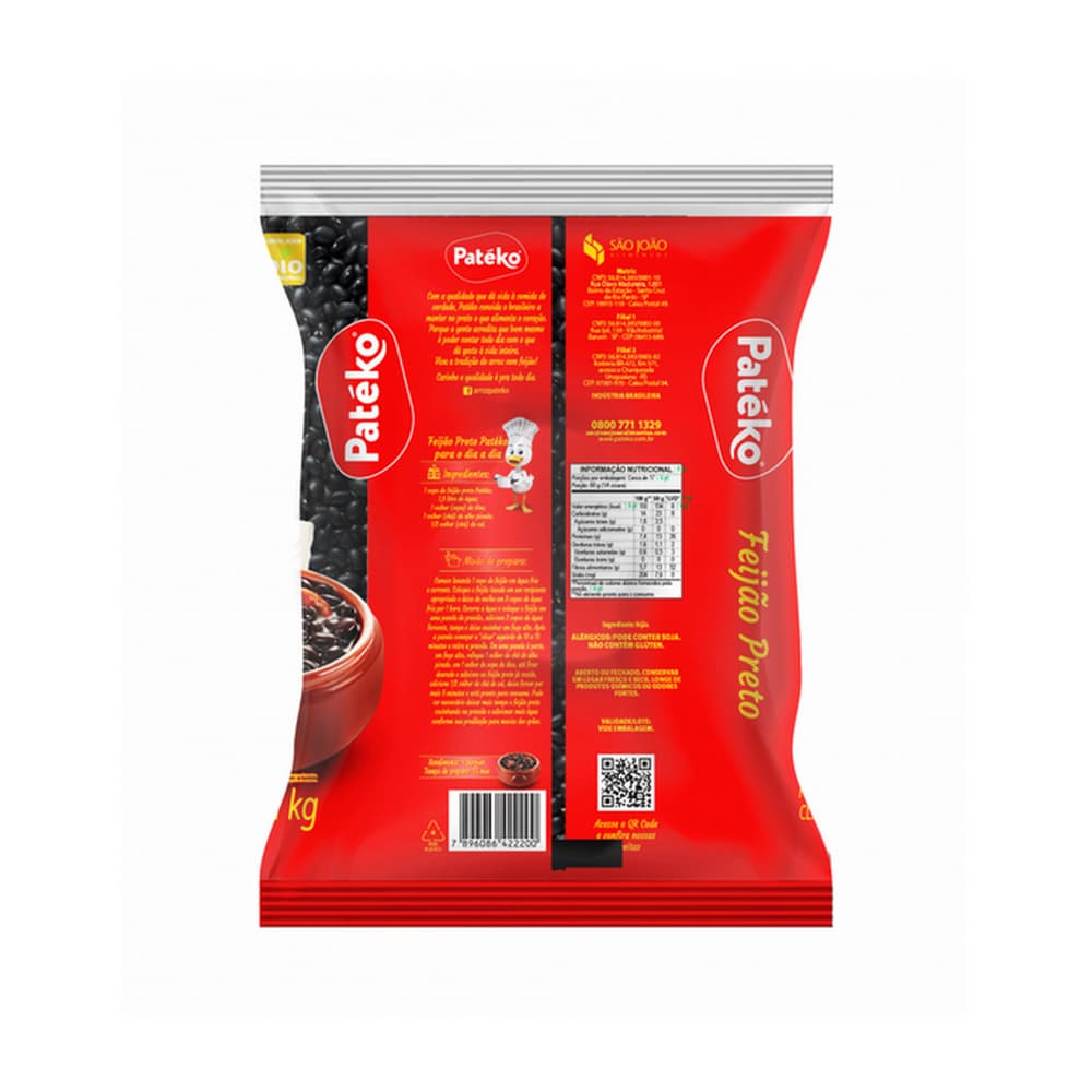 Frijoles negros Patéko (6 x 1 kg) - Miniatura 2