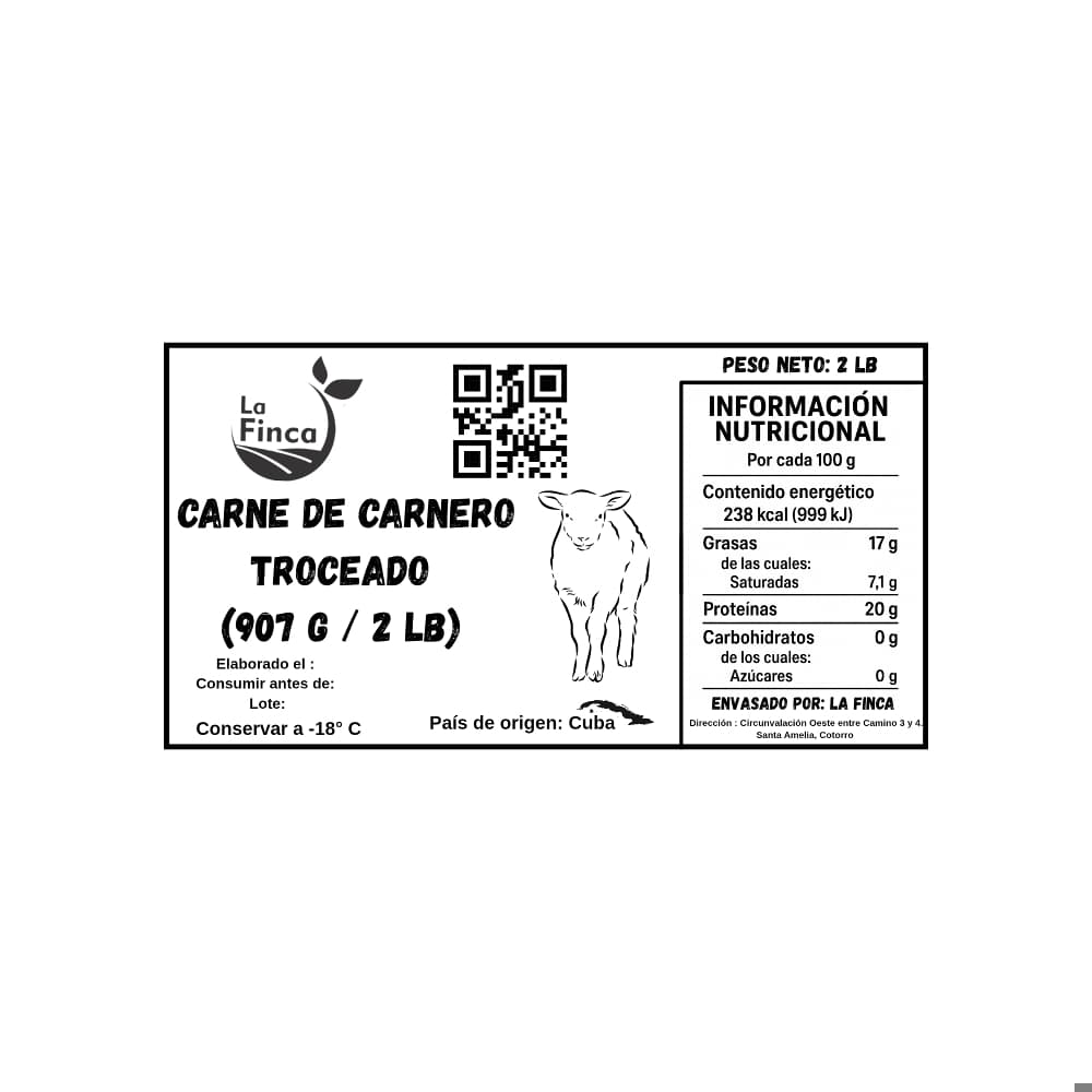 Carne de carnero troceado La Finca (907 g / 2 lb) - Miniatura 3