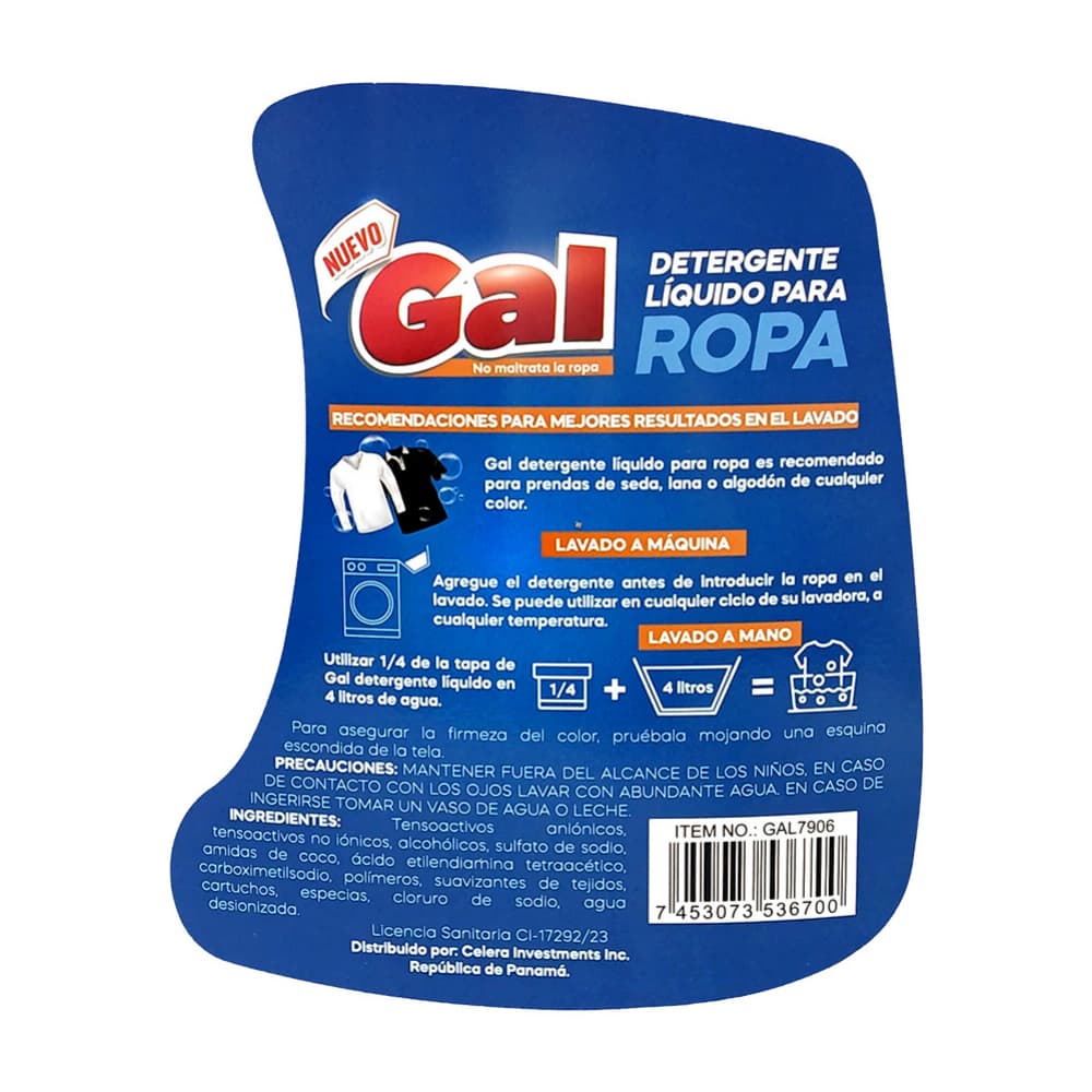 Detergente líquido para ropa hipoalergénico con suavizante aroma a lavanda Gal (2 L) - Miniatura 3